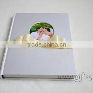 Custom Handmade Wholesale Wedding Guest Books With Silk Hardcover thumbnail-2