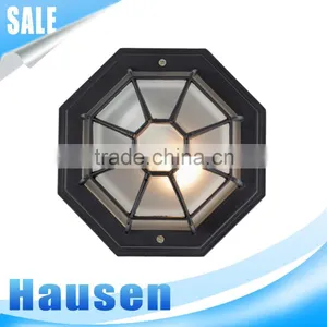 Black Metal Cubic Vintage Ceiling Light Simple Style Ceiling Lamp With Glass Lampshade thumbnail-3