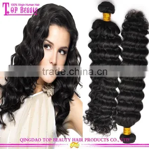 2015 Top Selling 100% Real Malaysian Deep Wave Hair Factory Price Brand Name Hair Weave thumbnail-1