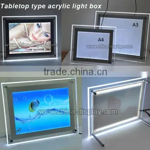 Crystal Acrylic LED Light Box A3 A4 Table Display LED Light Box thumbnail-2
