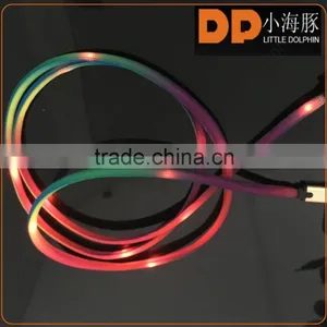 Best Quantity Type-c Speed Charge Shoelace Glowing Usb Cable With Led for Cellphone thumbnail-2
