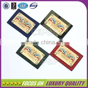 Two Fish Lifelike Looked Embossed Jeans Leather Patch for High End Clothing thumbnail-4