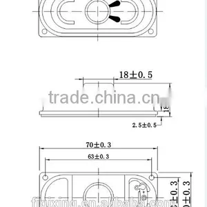 Rectangular Shape 30x70mm 4ohm 5w Slim tv Speakers thumbnail-3