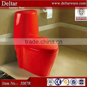 Glaze Smooth Toilet Bowl Color, One Piece Sanitary Ware Ceramic Yellow Toilet, wc Ceramic Color Toilet thumbnail-4