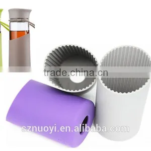 High Quality Colorful Silicone Cup Sleeve For Glass Water Bottle thumbnail-1