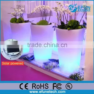 Plastic Remote Control Rgb Color Changing Outdoor Led Illuminated Solar Powered Plant Pots thumbnail-1