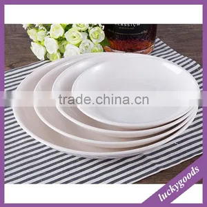 Blank Round Melamine Plate White Dinner Plate Flat Plate for Hotel thumbnail-4