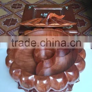 Pumpkin Shaped Pot With Lid and Base, Elegant Wooden Pot From Vietnam thumbnail-5