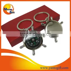 High Quality Cheap Zinc Alloy Compass Metal Keychain , Custom Car Logo Engrave Laser Metal Keychain thumbnail-1