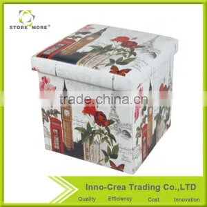 Hot Sale Latest Design PVC Printing Small Ottomans thumbnail-5
