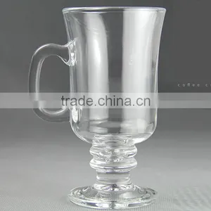 Haonai Wholesale Irish Coffee Milk Latte Juice Goblet Cup Cafe Glassware Glass Mug thumbnail-2
