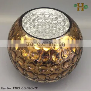 High Quality Handblown Luxury Brass Glass Ball Vase thumbnail-1