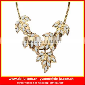 Shinny Leaves Handmade Statement Necklace thumbnail-1