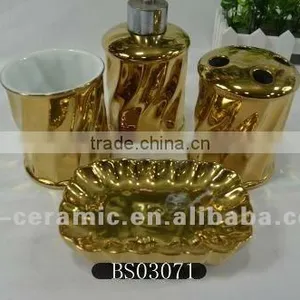 Golden Ceramic Bathroom Set thumbnail-1