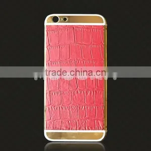 2016 For IPhone 6S/6s Plus Genuine Leather Gold Housing,Leather Gold Housing for IPhone,leather Housing thumbnail-1