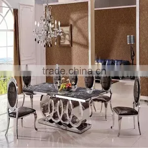 Ring Metal Base Marble Hotel Console Table thumbnail-3