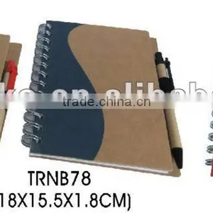 Recycled Spiral Paper Notepad With Recycled Pen thumbnail-1