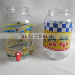 8L Big Glass Jar With Colored Printing thumbnail-1