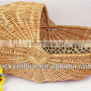 Hand Made White Baby Wicker Moses Basket for Home Use thumbnail-3