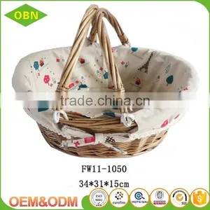 Hand Woven Rustic Empty Wicker Gift Basket for Birthday thumbnail-1