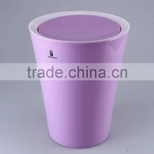 Swivelling Cover Plastic Trash Can Household Garbage Can/Rubbish Bin thumbnail-3
