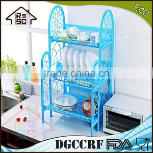 NBRSC 3 Tier Plastic Drip Dish Rack Utensil Holder Rack Stand Storage Removable Cup Bowl Drip Tray thumbnail-1
