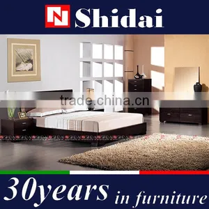 Chocolate Color Pictures Of Wood Double Bed B58 thumbnail-1