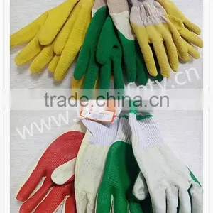 DDSAFETY 2017 Yellow Latex Crinkle Coated Cotton Gloves With Knit Wrist thumbnail-6