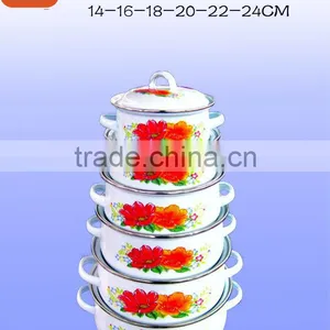676DB 14-24CM Cookware Set With Normal Handle Hot Seal Enamel Casserole thumbnail-1