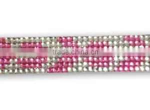 PU Leather Bracelet With Zinc Alloy Locking Part, Hot Sale Gift Leather With Crystal Gem Decoration thumbnail-3