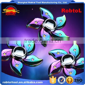 Fingertip Gyroscope Rainbow Flower Five Spinner Spiral Colorful Aluminum Metal Alloy EDC Hand Spinner Rotator Fidget Focus Toy thumbnail-4