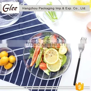 Nice-looking Lovely Wholesale Clear Streak Glass Bowl Sala Glass Bowl For Fruit And Soup thumbnail-1