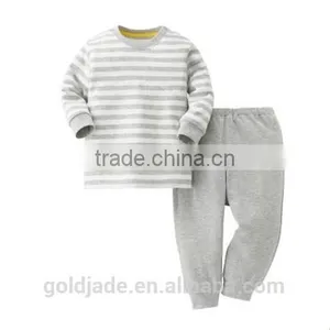 2016 Wholesale Kids Baby Stripe Pajama Suits Kids Stripe Cotton Pajamas thumbnail-3