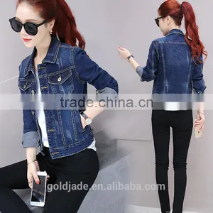 Wholesale Clothing Women's Coat Fashion Winter Jacket Long Sleeve Woman Denim Jacket thumbnail-1
