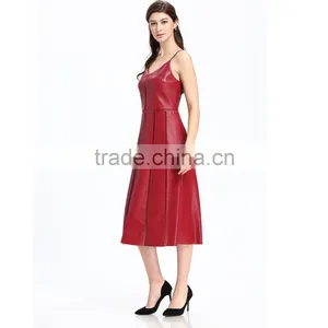 2017 Latest Party Hot Casual Woman Sexy Leather Dress thumbnail-4