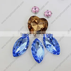 Machine Cut Decorative Crystal Glass Stone With Metal Claw thumbnail-5
