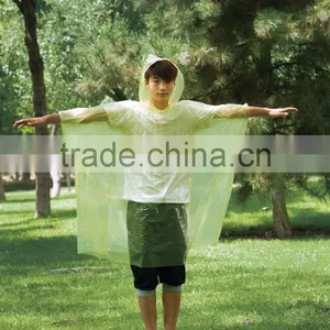 PE Disposable Semitransparent Emergency Yellow Poncho thumbnail-1