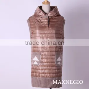Luxury Hooded Styles Sleeveless Polar Fleece Jacket for Winter thumbnail-1