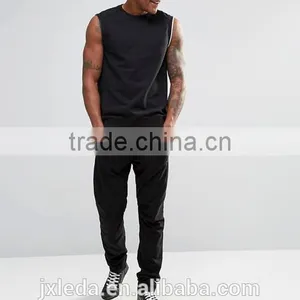 2016 Summer 100% Cotton French Terry Zip Cuffs Sleeveless Men Sweatshirt Wholesale Custom thumbnail-4