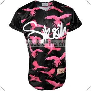 Supreme High Quality Full Body Sublimation Printing Satin Baseball Jerseys Custom Made Wholesale thumbnail-1