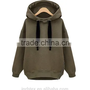 Women 100% Polyester Plain no Design Hoodies With Zipper thumbnail-1