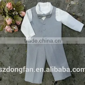 Cute Baby Boy Suit 3pcs Linen Ring Bearer Wear Shirts+Pants+Waistcoat thumbnail-6
