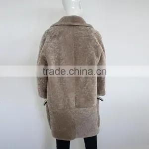 Myfur Genuine Sheep Shearing Fur Coat Pocket Cool-Chic Lady Winter Coat thumbnail-4