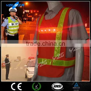 High Reflective Orange Mesh Flashing Led Safety Vest thumbnail-1