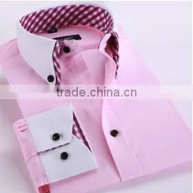 Latest Shirt Designs for Men 2016 Customise Solid Color Men's Dress Fashionable Long Sleeve Uniform t Shirt thumbnail-3
