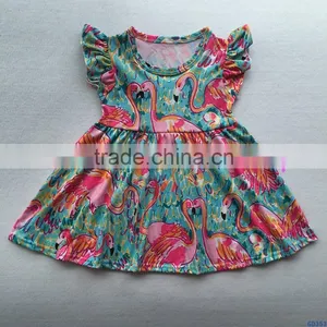 Remake Cotton Baby Summer Dress Kids Flutter Sleeves Clothes Baby Pearl Dress Outfit thumbnail-4