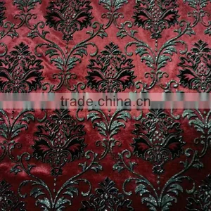 New Product 100% Polyester Flock Printing Fabric With Hot Stamping for Upholstery thumbnail-1