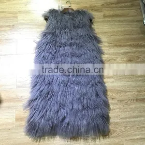 SJ087 2017 New Fashion Model Show Sheep Vest for Women thumbnail-4
