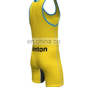 Cheap Wholesale Custom Made Sublimated Printing Wrestling Singlets, Wrestling Suit, thumbnail-2