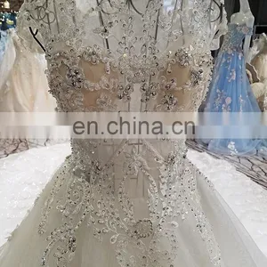 LS00220 Cap Sleeves Beaded Latest Dress Designs Arabic Bridal Wedding Cocktail Gown Dresses Bridal thumbnail-2